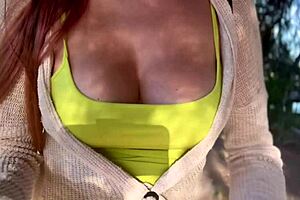 Feeling So Horny Walking Outside With Artemisia Love And Her Big Boobs As Public Milf