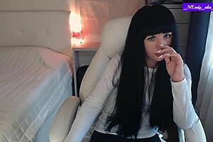 mlady jessy teases with chair strip clit rub and ass wiggle