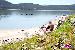 natalii quinn sneaks cock hunt at madrid's san juan beach voyeur style