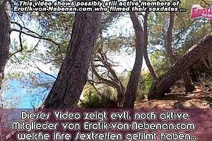 MILF Bitch Fucked Hard In German Forest Outdoors