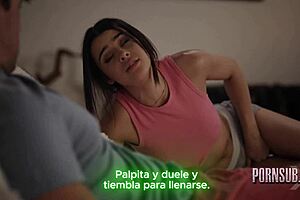 seductive latina stepmom tempts stepson into creampie taboo with her big natural tits