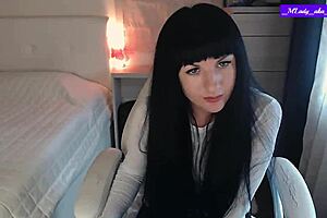 mlady jessy teases with chair strip clit rub and ass wiggle