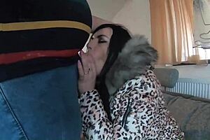 milfycalla face fucks glossy puffer jacket cums hard preview