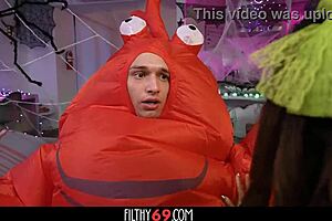 Halloween cosplay threesome ignites fiery passion