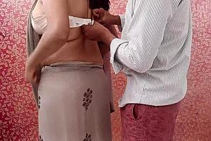 step aunt grabs step nephew's big cock while he hooks her bra in dirty talk quickie