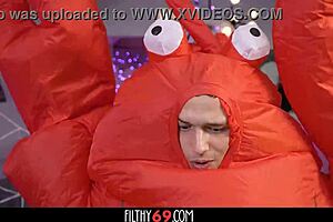 Halloween cosplay threesome ignites fiery passion