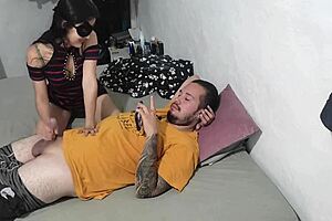 mi hermanastra's head stayed out but cock filled her till pussy dripped!