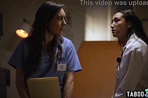 vicki chase seduces nurse sinn sage fingering pussy licking clit in hospital lesbian taboo