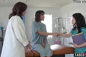 Hot Black MILF Fisted Anally By Doctor And Latina Nurse