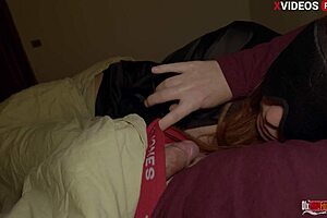 stepmom's mouth devours my dick sucking deep until cum floods her whore throat
