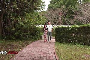 Kinky JAV mature Asian Miu Suzuha outdoor blowjob fucking