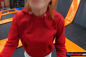 Why settle for trampoline fun when Thai milf girlfriend begs for monster cock doggy?