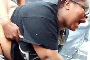 Nerdy Ebony's Rapturous Public Ass Pounding