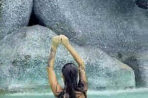 Ever seen Monika Fox's pink bikini pool tease?