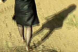 strutting in fishnet bodystocking 😍 sexy milf legs on display 🔥