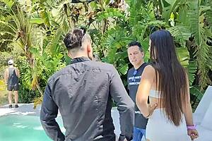 bts watching this hot latina milf swap partners in poolside foursome