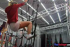 Why settle for trampoline fun when Thai milf girlfriend begs for monster cock doggy?