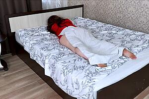 big mature bbw milf lures guy into bed for wild pounding