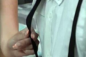 blonde stepmom slimthick vic slurps nerdy black friend's bbc then rides hard