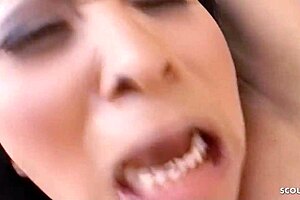 Asian cougar wife cheats riding gardener's cock masturbating cum pussy