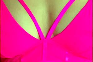 wifey flashes perfect tits in hot pink lingerie homemade