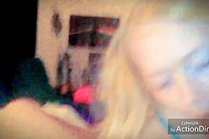 blonde amateur babe deepthroats cock swallows thick cum load