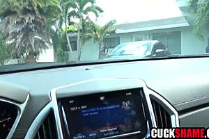 i catch my cheating wife blowing her lover's huge cock while hubby's peeping