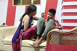 Big boobs Indian milf 🔥 passionately rides stepson’s cock 💦 creampie finish 😍