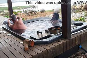 early morning in mountains... can i resist watching her drip wet for hidden orgasm?