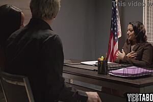 asian therapist threesome with ebony client interracial blowjob action!