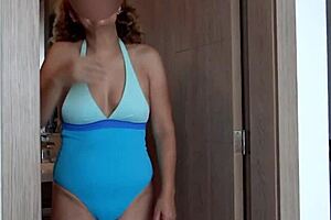 Mature Curvy Wife Flashes Huge Tits Poolside For Cocks To Cum