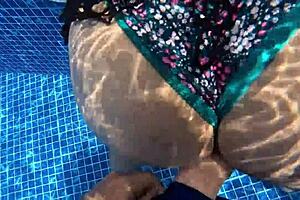 pool stranger huge ass swaps dildo for real monster cock doggystyle pounding