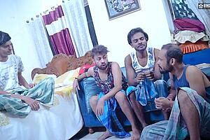 Desi milf stepmom, gangbanged by stepsons with huge facial cumshot?