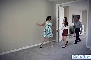 Teen Double Fucked and Toyed by Stepparents in 3some