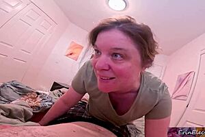 Stepmom and stepson explode in taboo creampie orgasm together!