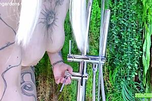 Stepson spies stepmom bathing then fucks her wet pussy