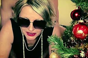 stepmom gets surprise anal while decorating christmas tree