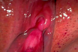 pink shaved pussy throbs 227 days post virginity loss up close