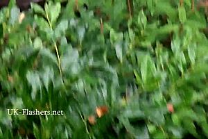 Skinny Granny Bitez Flashes Tits in Public Outdoor Nudity