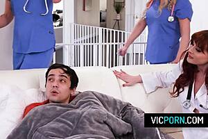 hey virgin patient, busty milf nurses and doctors gangbang your cock hard