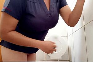 Mature Latina office cleaner shoots homemade porn alone