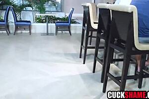 wife takes bbc and white cock in front of cuck hubby 😈👅