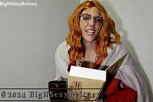 Sexy Librarian Britney's Sloppy Deepthroat Facial Tease
