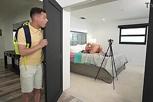 johnny love rushes home from school to pound stepmom tommy king's sexy pussy cowgirl style deepthroat heels riding