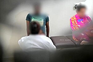 doctor jerks patient cock while mommy watches close