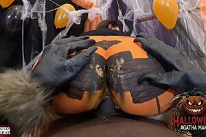 agatha brazilian milf fucks jack olantern halloween bbc style?