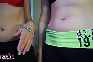 Busty brunette carlee and skinny blonde kennedy finger shaved pussies and lick tits