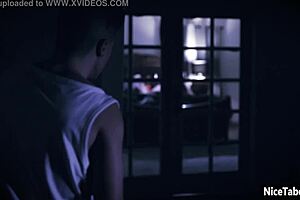 horny lesbians krissy lynn share big cock after kissing