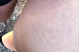 Horny BBW Milf Takes Hard Outdoor Doggystyle Pounding Closeup