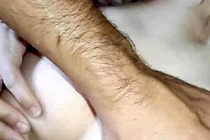 a married couple unwinds with slow close-up pussy play at home